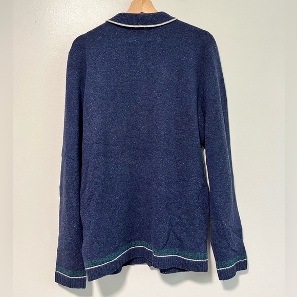 Percival Men’s XL Wool Cardigan - Navy Blue with Contrast Trim - Picture 11 of 14